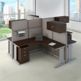 4 Person L Shaped Cubicle Workstation