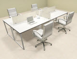 Four Person Modern Acrylic Divider Office Workstation