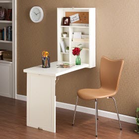 Fold-Away Desk for Small Home Office Space